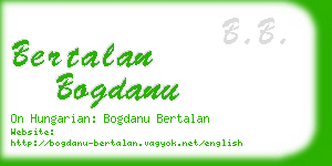 bertalan bogdanu business card